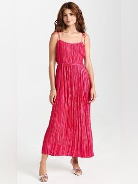 NWT $650 Ulla Johnson Orla Crinkled Sleeveless Midi-Dress